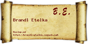 Brandl Etelka névjegykártya